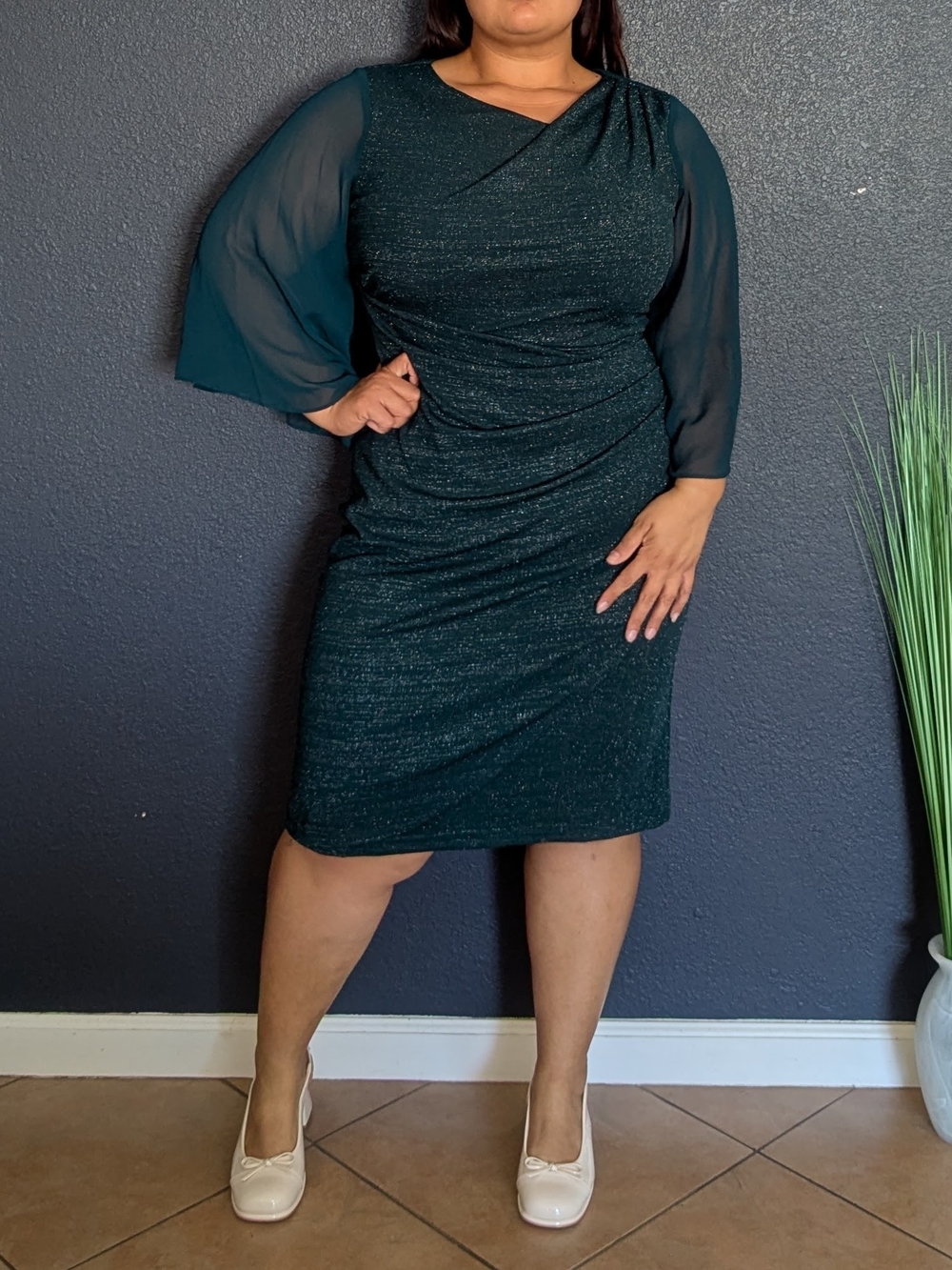 Connected Apparel Green Guest Dress